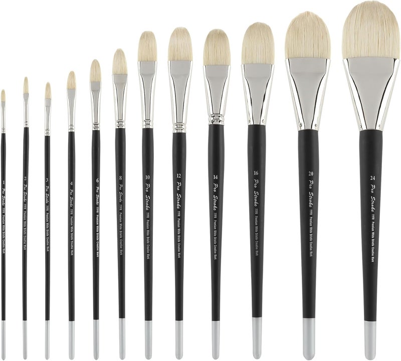 Creative Mark Pro Stroke Premium White Chungking Hog Bristle Artist Paint Brush - Filbert # 20 - Natural Bristle Brush w/Great Control Suitable for Oils, Watercolors, Acrylics, Alkyds, Caseins - Image 4